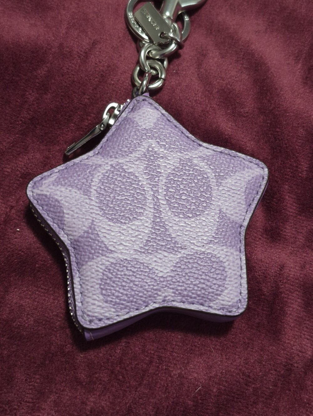 Coach Lavender Signature Star Keychain Charm - Picture 5 of 6